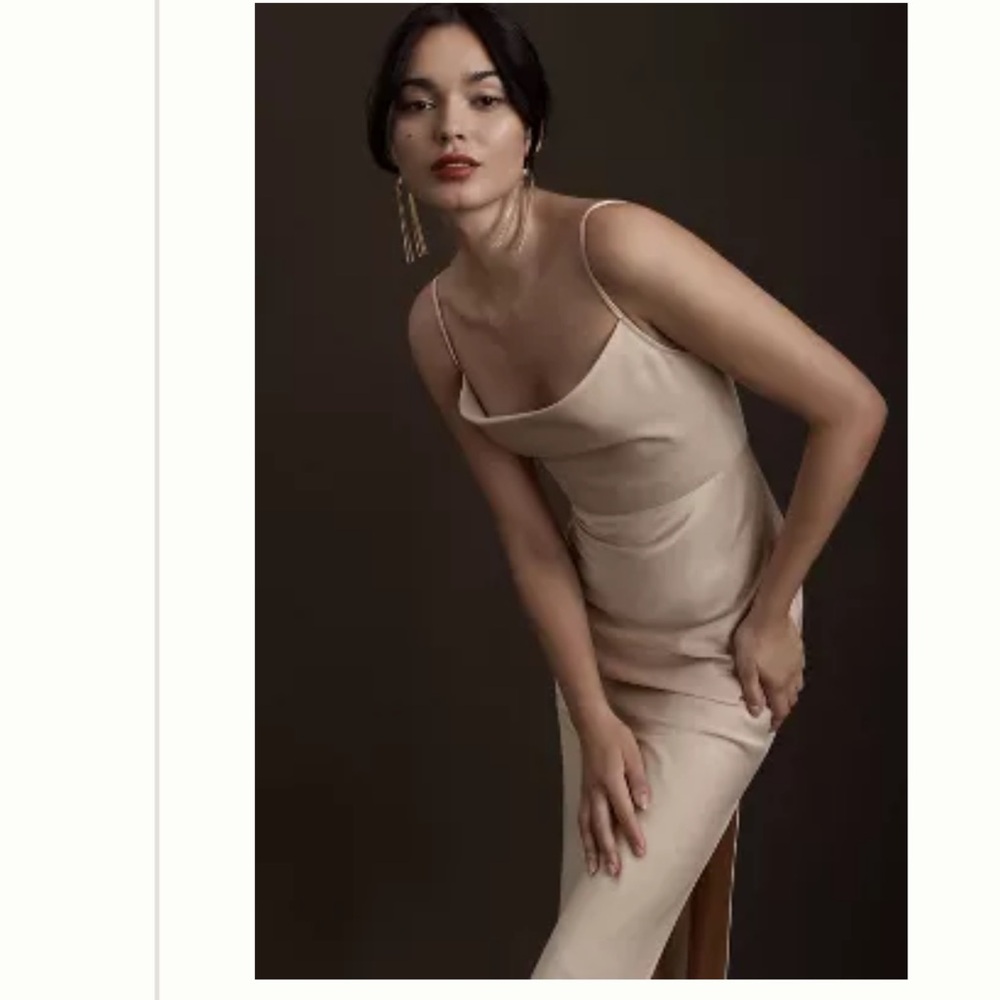 NWT Anthropologie BHLDN CALI DRESS MIDI Slip PLUS 24W Oyster Natural Color $220